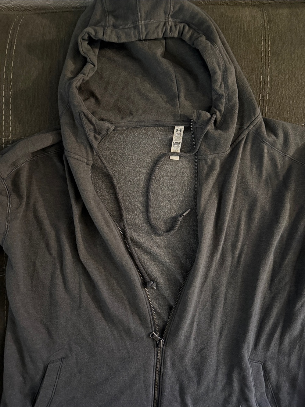 Under Armour Dark Gray Zip-Up Hoodie with Logo